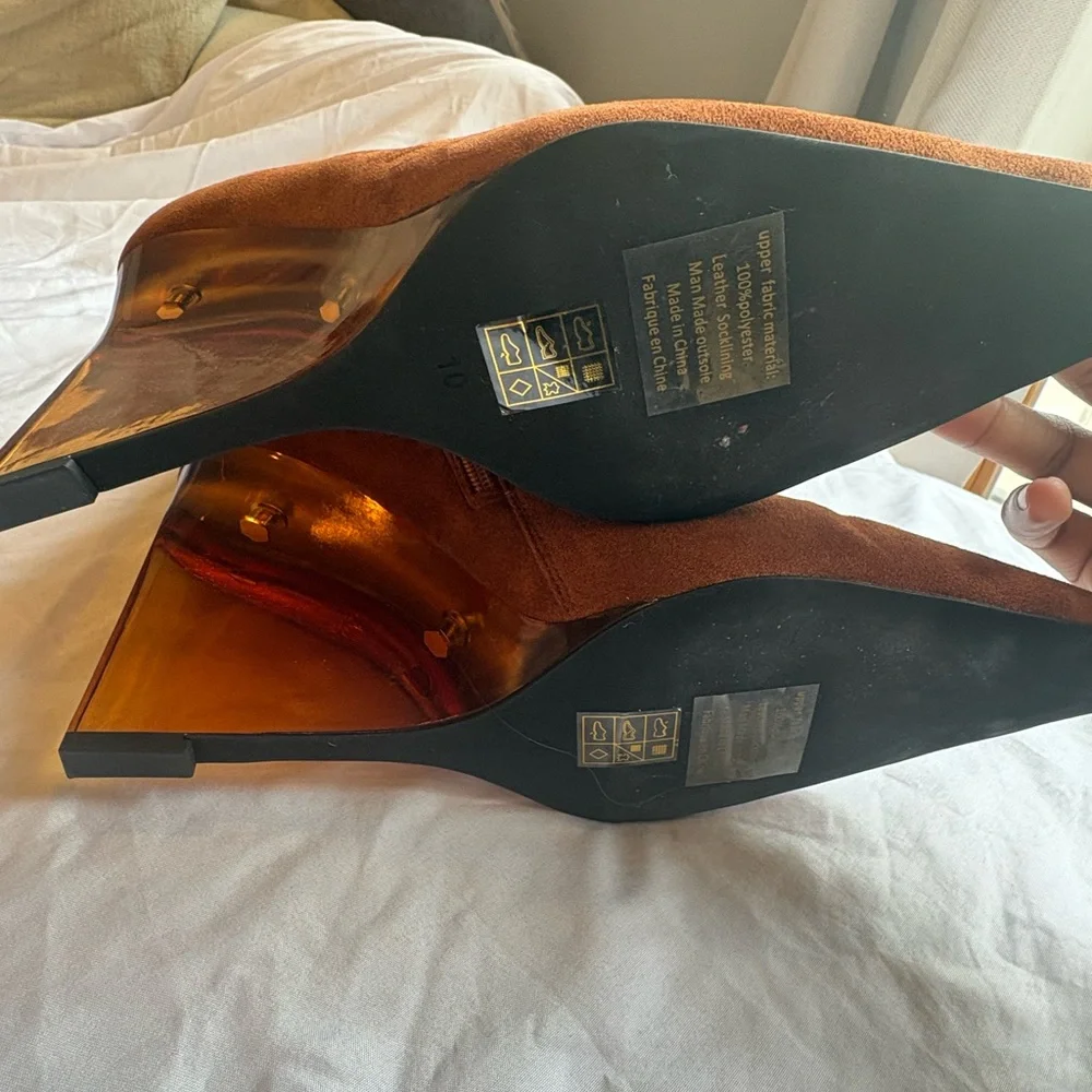 Rust Acrylic Heel boots - Picture 4 of 7